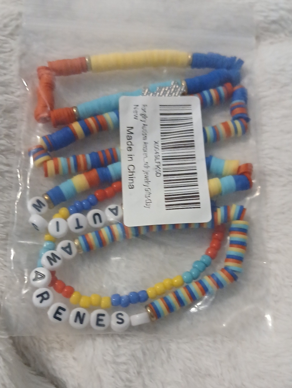 Kids Multicolor Beaded Word Bracelet Set - "Autism AWARENESS"